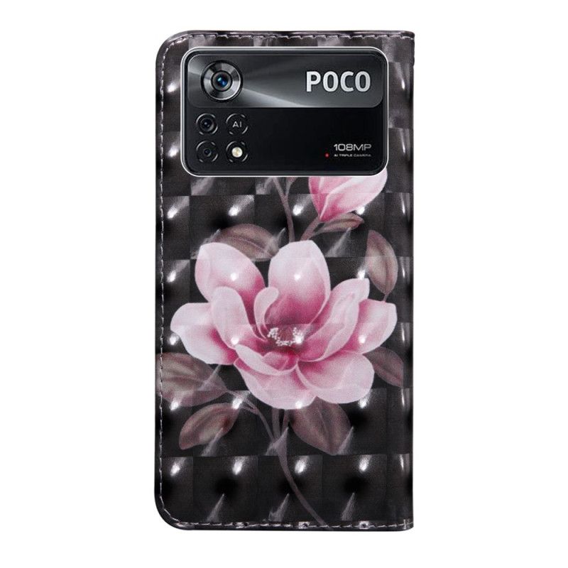 Flipové Puzdro Poco X4 Pro 5G Strappy Kvetinová