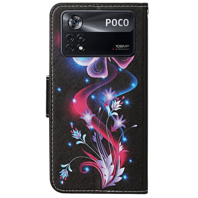 Kožené Puzdro Poco X4 Pro 5G Strappy Butterfly Dance