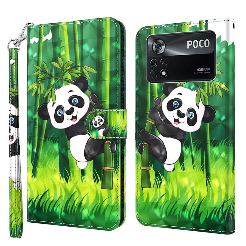 Kožené Puzdro Poco X4 Pro 5G Strappy Panda