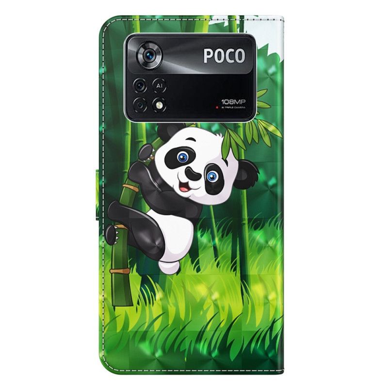 Kožené Puzdro Poco X4 Pro 5G Strappy Panda