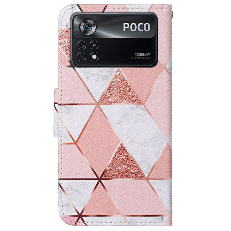 Peňaženkový Kryt Poco X4 Pro 5G Trappy Glitter Marble