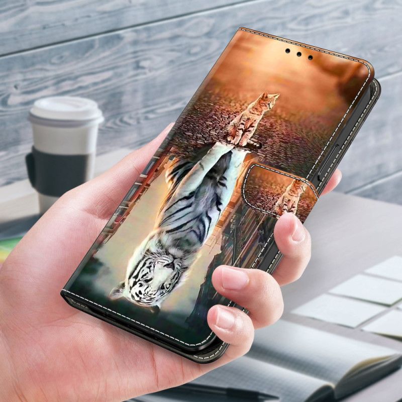 Kožené Puzdro Google Pixel 9 Kryt Na Mobil Mačka A Tiger