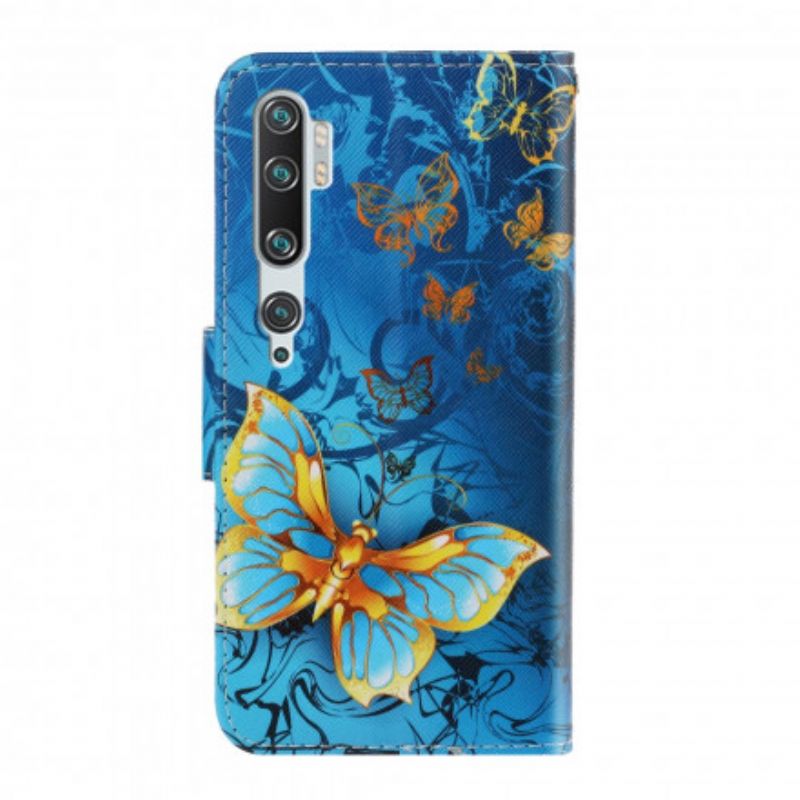 Kožené Puzdro Xiaomi Mi Note 10 / 10 Pro Variácie Remienkov Motýľov