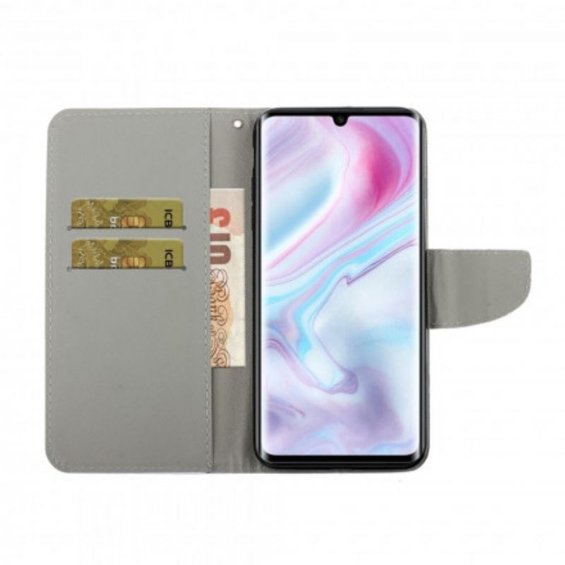 Kožené Puzdro Xiaomi Mi Note 10 / 10 Pro Variácie Remienkov Motýľov