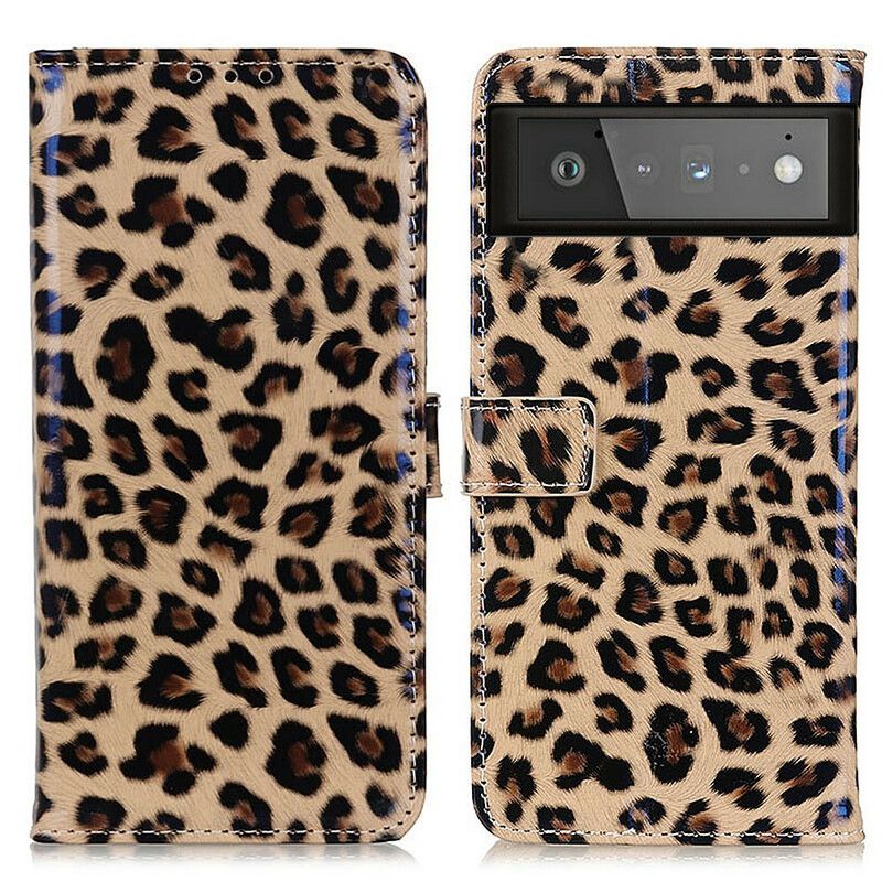 Kožené Puzdro Google Pixel 6 Obyčajný Leopard