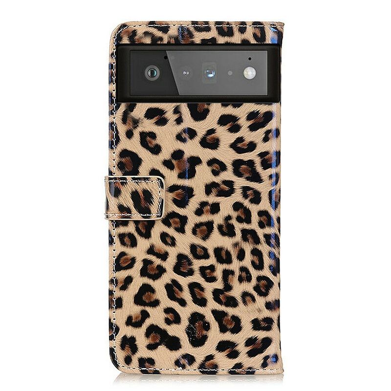 Kožené Puzdro Google Pixel 6 Obyčajný Leopard