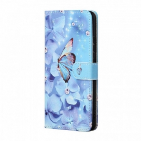 Kožené Puzdro Samsung Galaxy M23 5G Strappy Diamond Butterflies