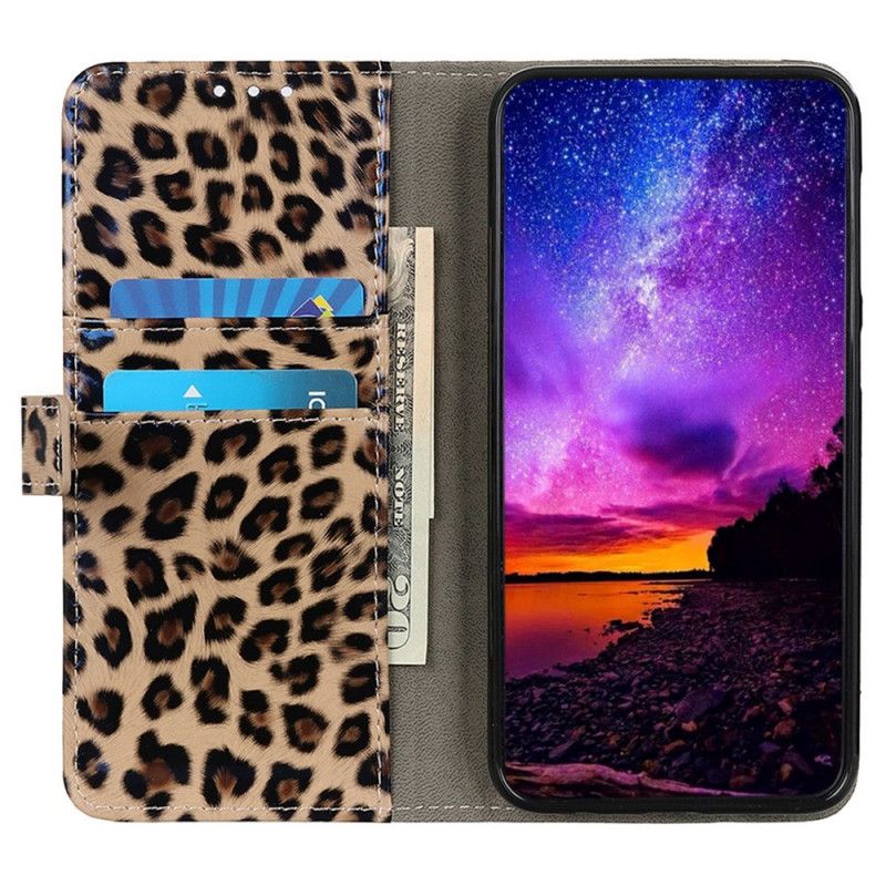 Peňaženkový Kryt Samsung Galaxy M23 5G Efekt Leopardej Kože