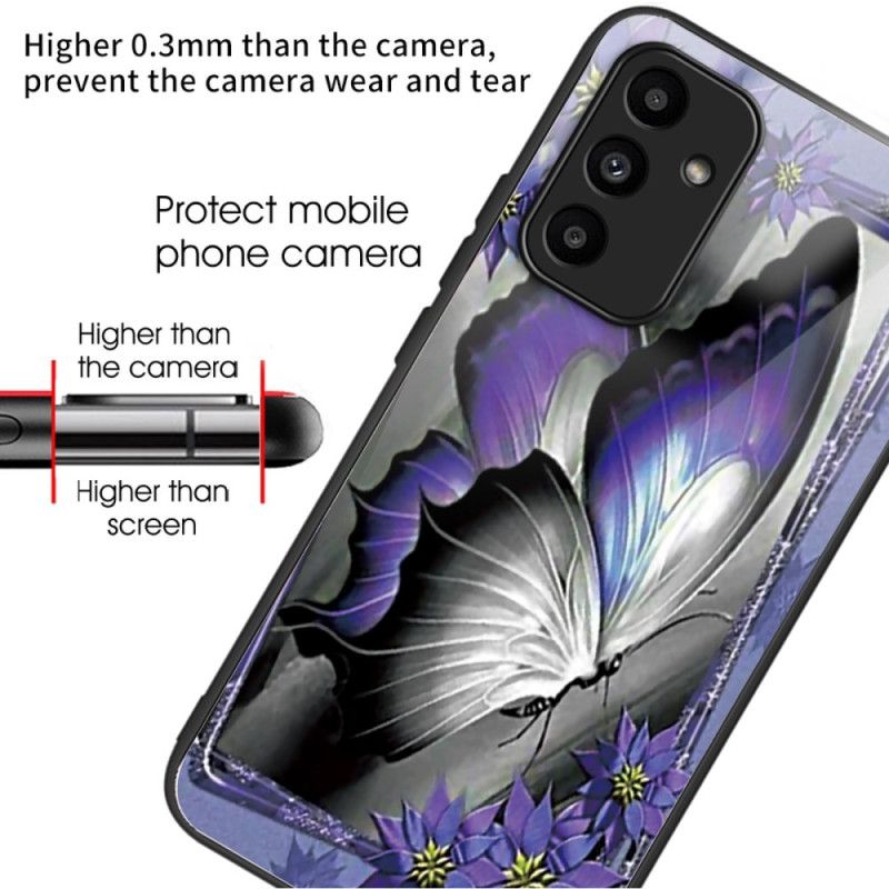 Kryt Na Samsung Galaxy A15 Tvrdené Sklo Purple Butterfly