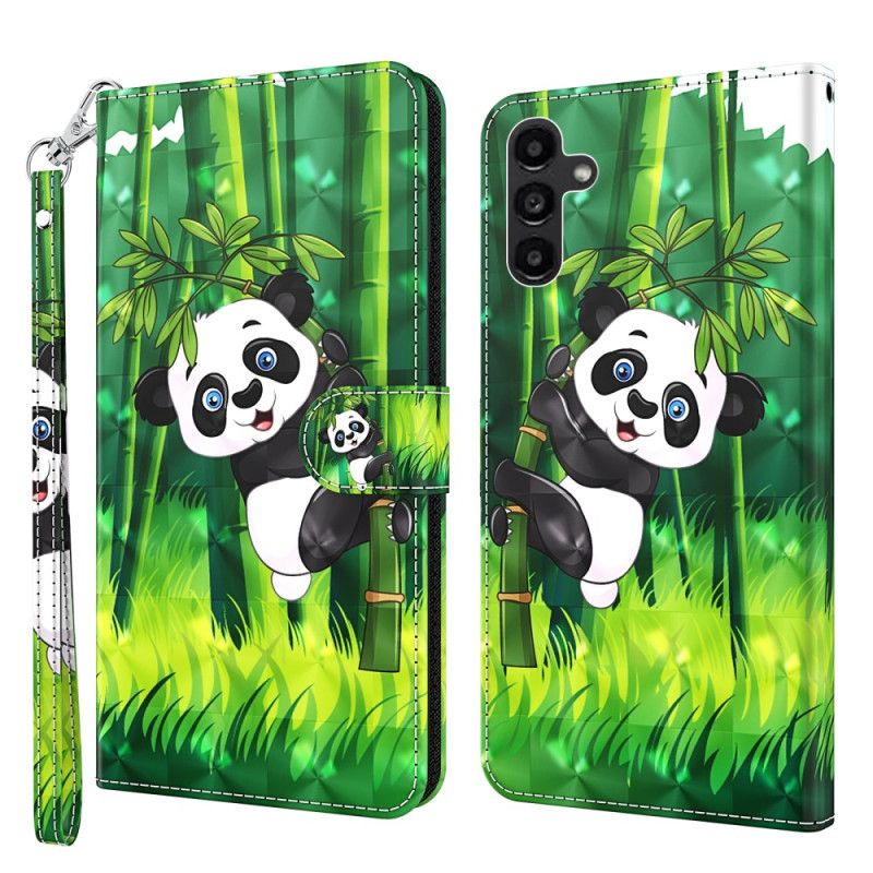 Puzdro Na Samsung Galaxy A15 Bambusová Panda S Remienkom