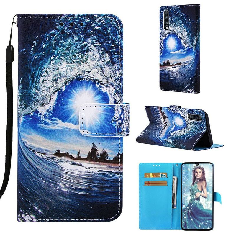 Kožené Puzdro Samsung Galaxy A70 Daydreams Lanyard Landscape