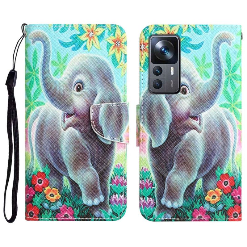 Kožené Puzdro Xiaomi 12T / 12T Pro Don't Touch Me Elephant With Strap