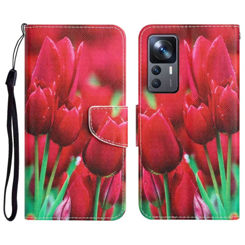 Kožené Puzdro Xiaomi 12T / 12T Pro Tangá Tulipány