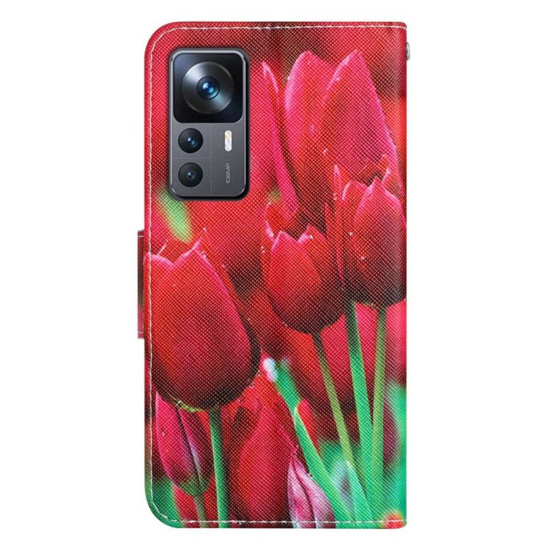 Kožené Puzdro Xiaomi 12T / 12T Pro Tangá Tulipány