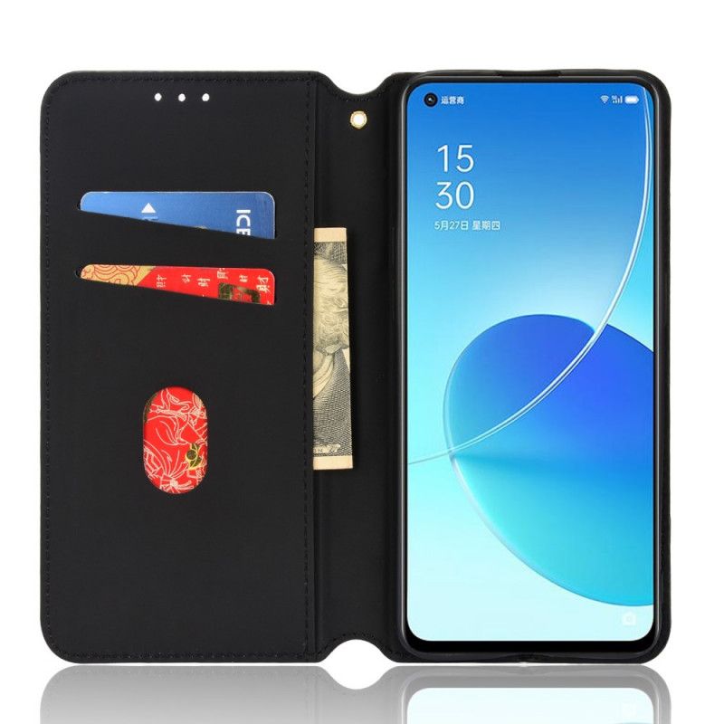 Flipové Puzdro Oppo Reno 6 5G Kožené Puzdro 3d Diamantový Kožený Efekt