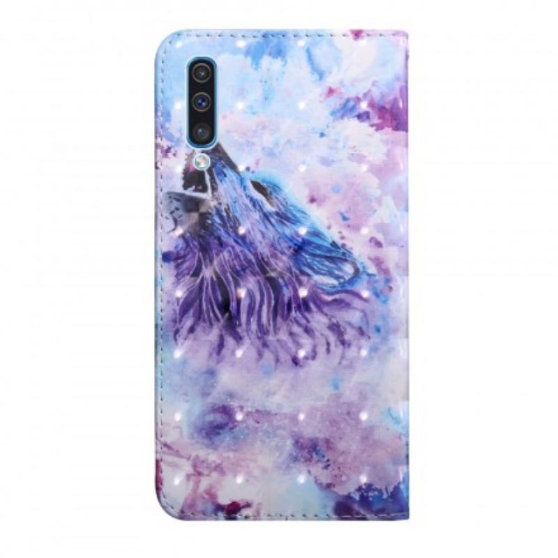 Flipové Puzdro Samsung Galaxy A50 Akvarel Vlk