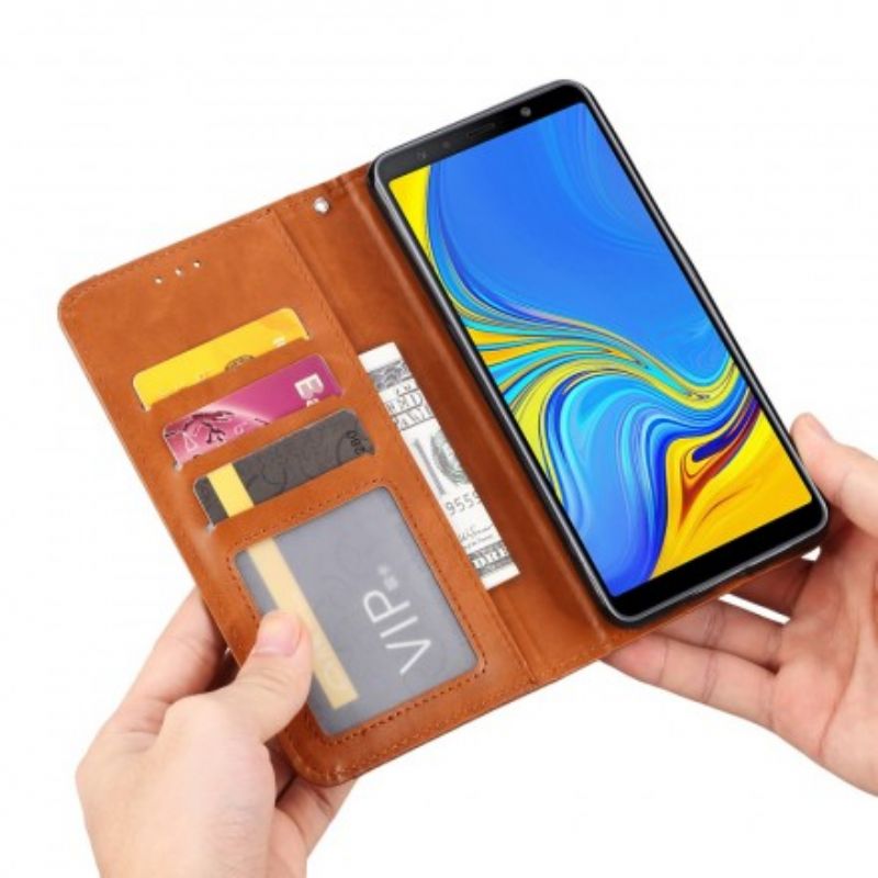 Flipové Puzdro Samsung Galaxy A50 Kožené Puzdro Držiak Kariet Z Umelej Kože