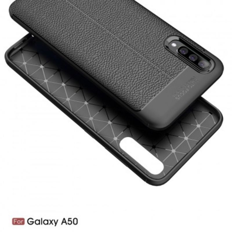 Kryt Samsung Galaxy A50 Efekt Dvojitej Kože Litchi