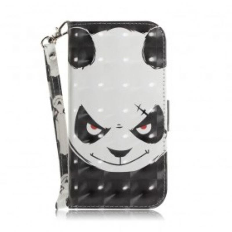 Peňaženkový Kryt Samsung Galaxy A50 Angry Panda With Lanyard