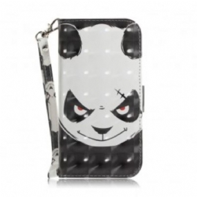 Peňaženkový Kryt Samsung Galaxy A50 Angry Panda With Lanyard