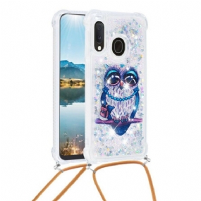 Kryt Samsung Galaxy A20e Flitrová Šnúrka Slečna Owl