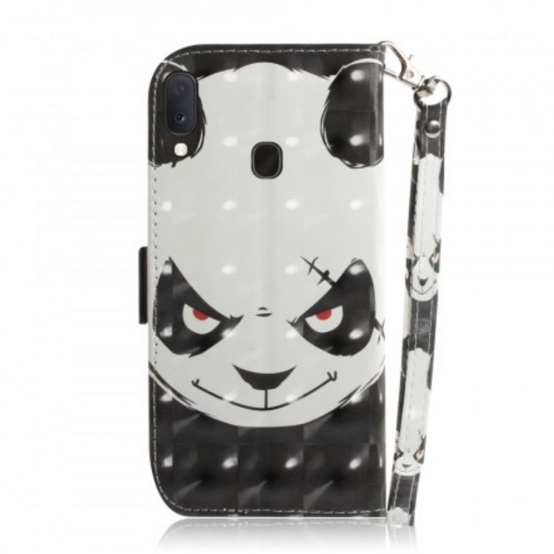 Peňaženkový Kryt Samsung Galaxy A20e Angry Panda With Lanyard