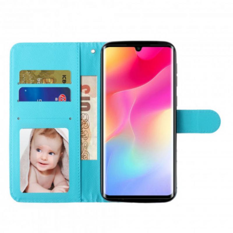 Kožené Puzdro Xiaomi Mi Note 10 Lite Svetelné Reflektory Mramorový Pás