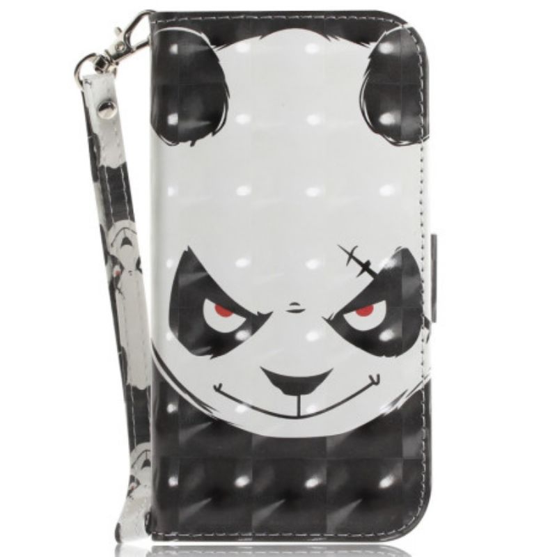 Kožené Puzdro OnePlus Nord 2T 5G Angry Panda With Lanyard