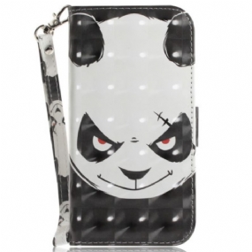 Kožené Puzdro OnePlus Nord 2T 5G Angry Panda With Lanyard