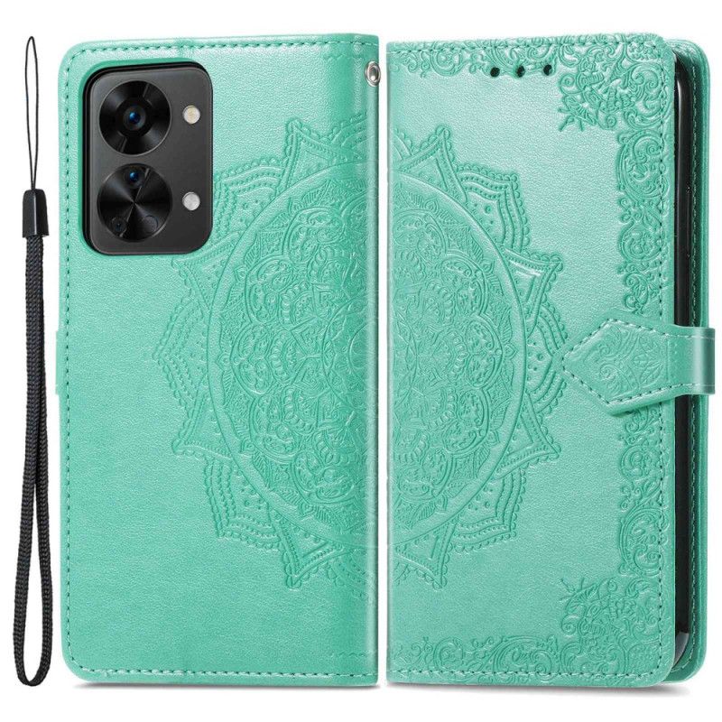 Kožené Puzdro OnePlus Nord 2T 5G Držiak Kariet Mandala Strap