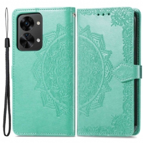 Kožené Puzdro OnePlus Nord 2T 5G Držiak Kariet Mandala Strap