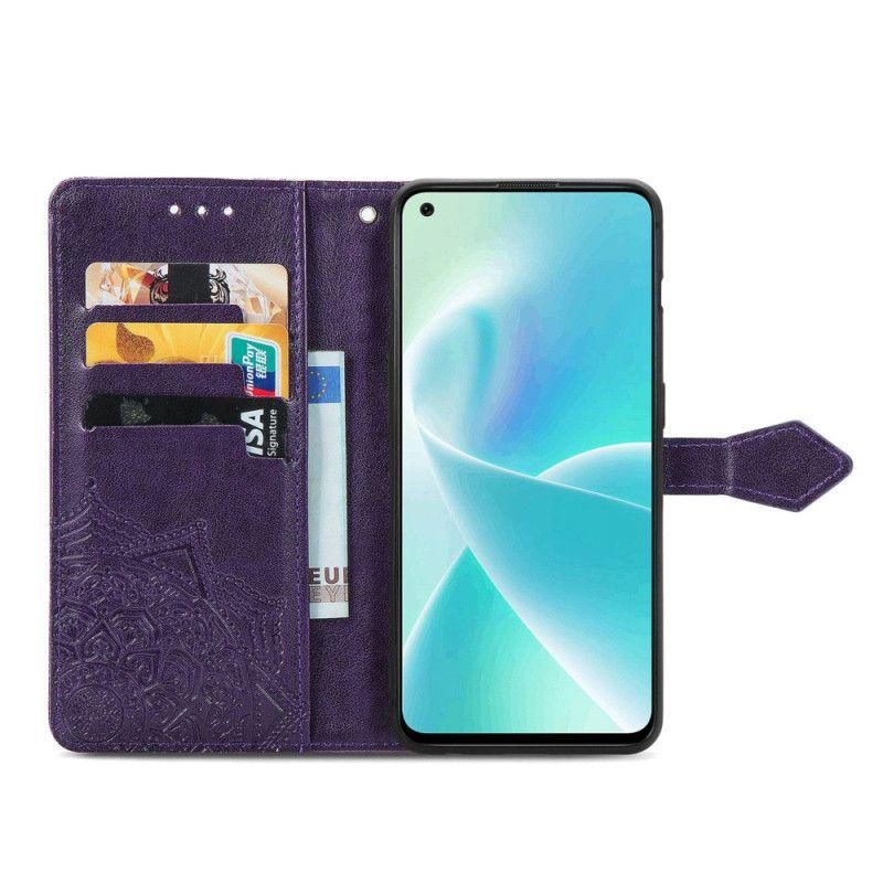 Kožené Puzdro OnePlus Nord 2T 5G Držiak Kariet Mandala Strap