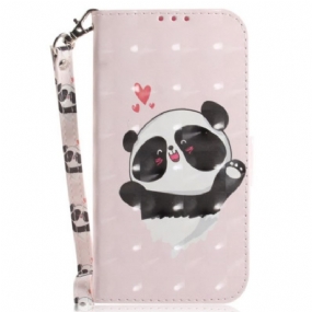 Kožené Puzdro OnePlus Nord 2T 5G Panda Love With Lanyard