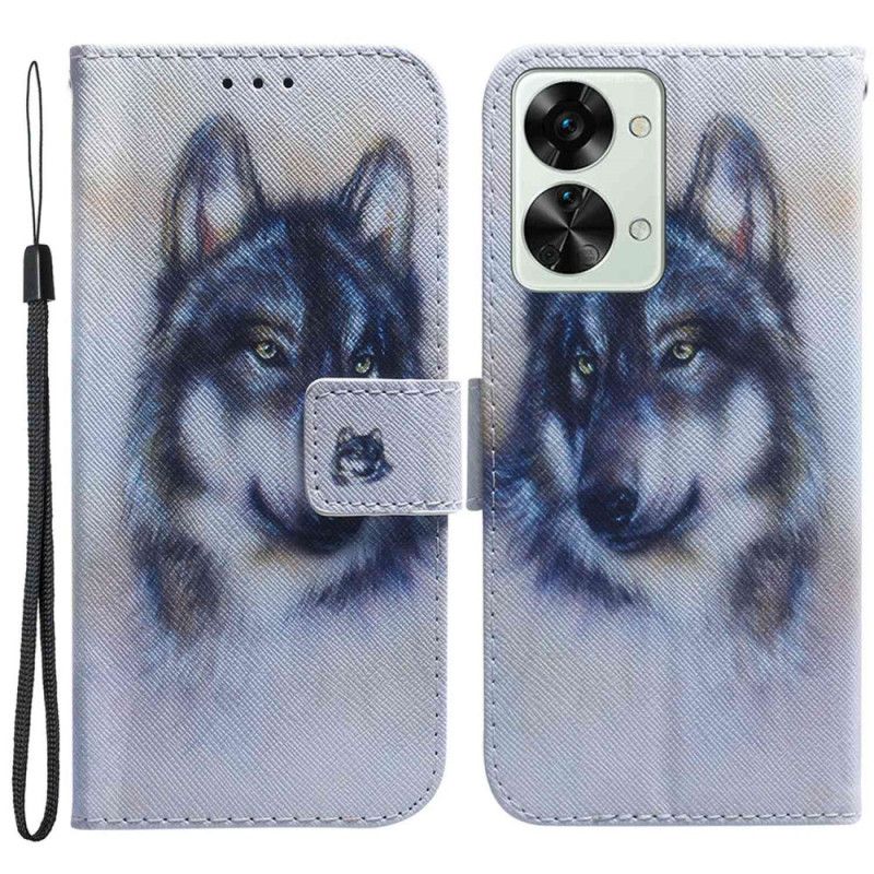 Peňaženkový Kryt OnePlus Nord 2T 5G Strappy Watercolor Wolf