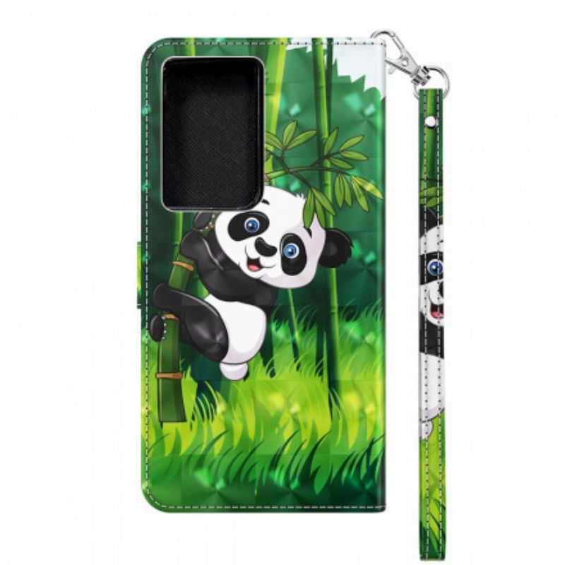 Kožené Puzdro Samsung Galaxy S21 Ultra 5G Panda A Bambus