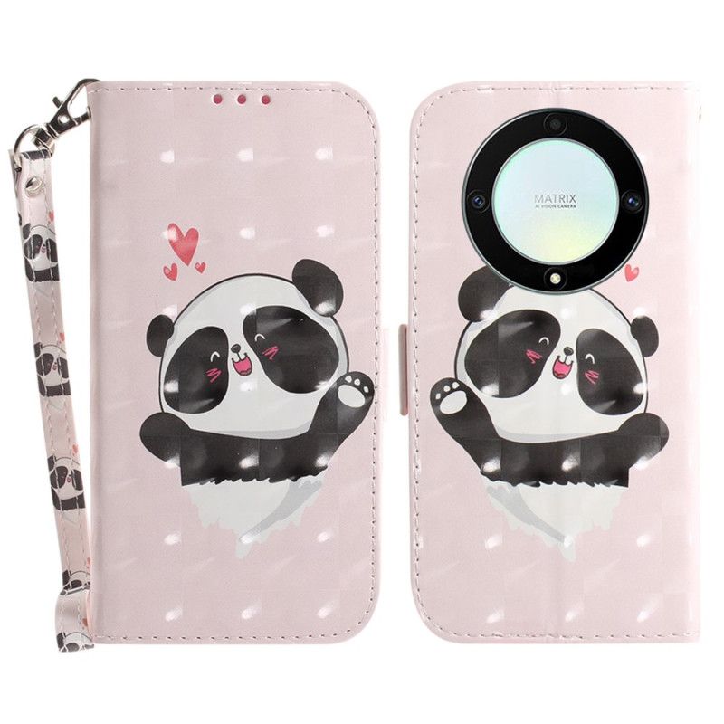 Kožené Puzdro Honor Magic 5 Lite Panda Love With Lanyard