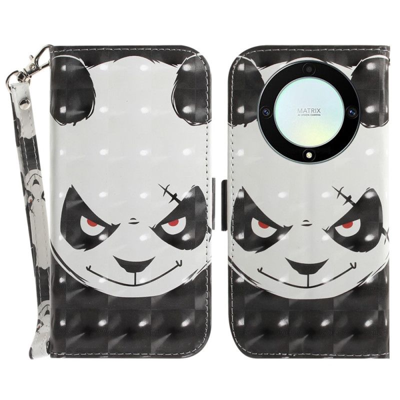 Peňaženkový Kryt Honor Magic 5 Lite Angry Panda With Lanyard