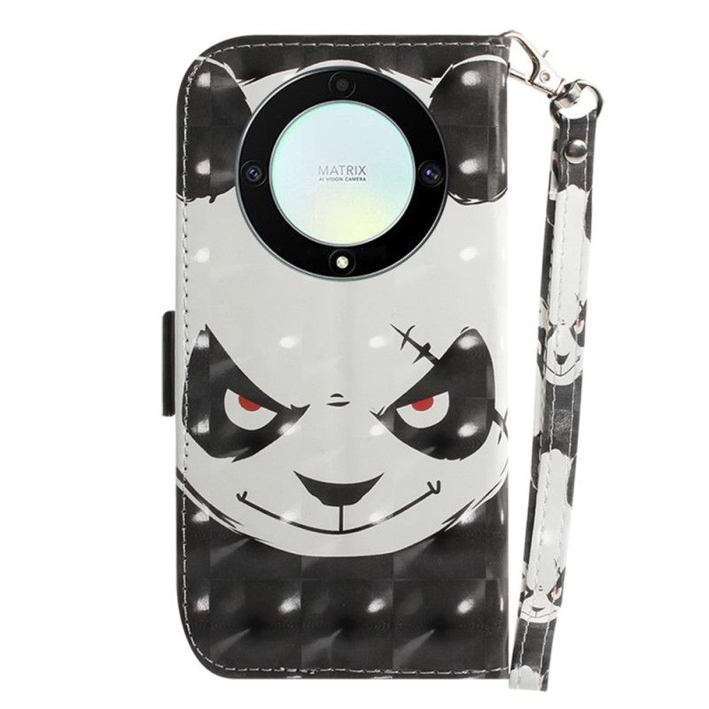 Peňaženkový Kryt Honor Magic 5 Lite Angry Panda With Lanyard