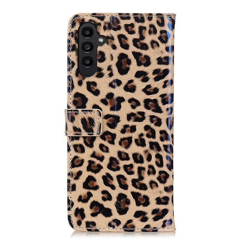 Kožené Puzdro Samsung Galaxy A14 / A14 5G Efekt Leopardej Kože