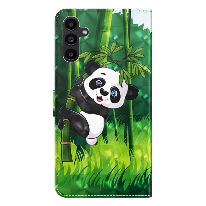 Kožené Puzdro Samsung Galaxy A14 / A14 5G Panda Bambus