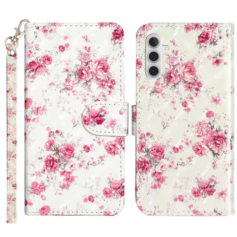 Kožené Puzdro Samsung Galaxy A14 / A14 5G Remienok Liberty Flowers