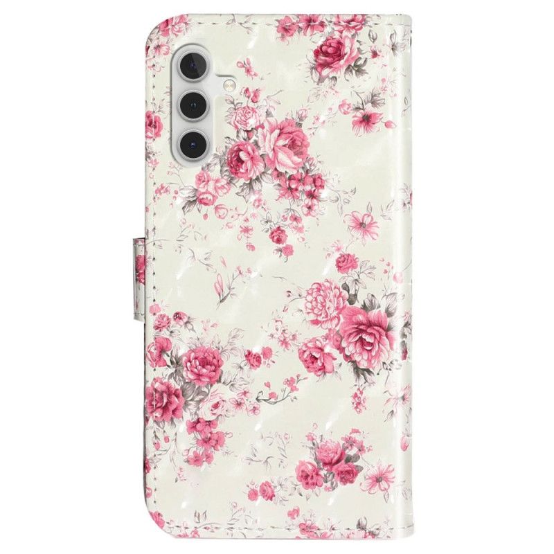 Kožené Puzdro Samsung Galaxy A14 / A14 5G Remienok Liberty Flowers