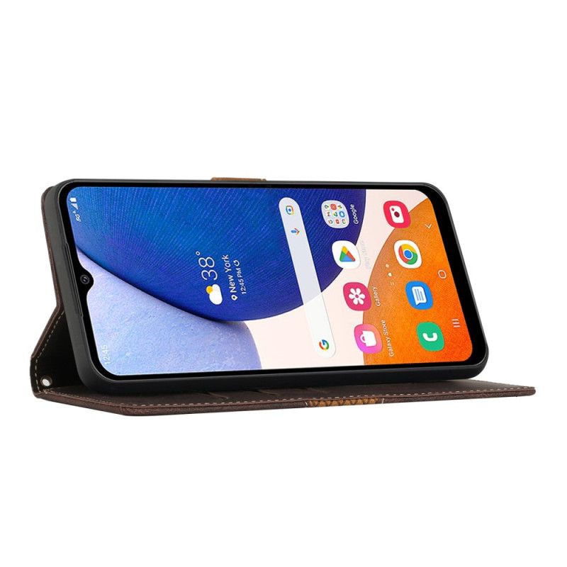 Kožené Puzdro Samsung Galaxy A14 / A14 5G Remienok Vzor