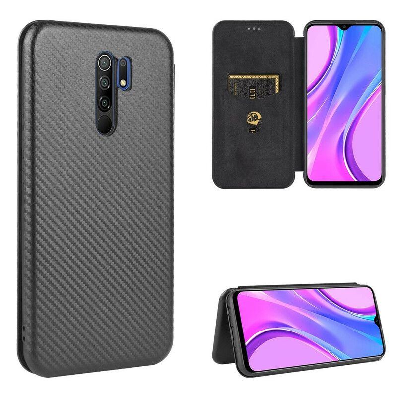 Flipové Puzdro Xiaomi Redmi 9 Kožené Puzdro Farebný Uhlíkový Silikón