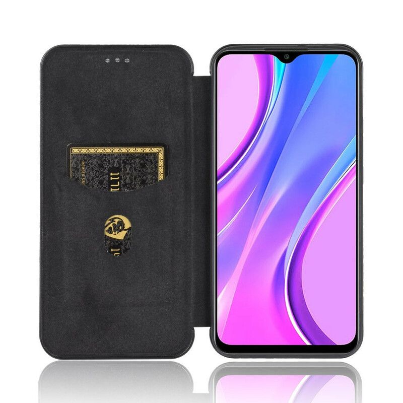 Flipové Puzdro Xiaomi Redmi 9 Kožené Puzdro Farebný Uhlíkový Silikón