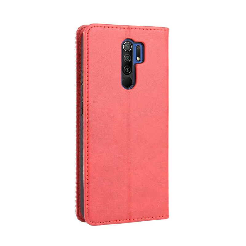 Flipové Puzdro Xiaomi Redmi 9 Kožené Puzdro Štylizovaný Efekt Vintage Kože