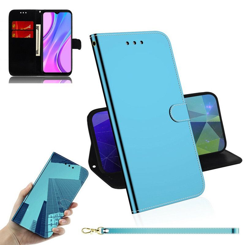 Kožené Puzdro Xiaomi Redmi 9 Kryt Na Zrkadlo Z Umelej Kože