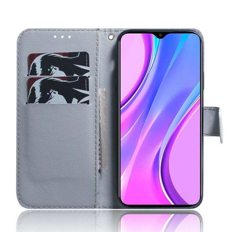 Kožené Puzdro Xiaomi Redmi 9 Kvitnúca Vetva Stromu