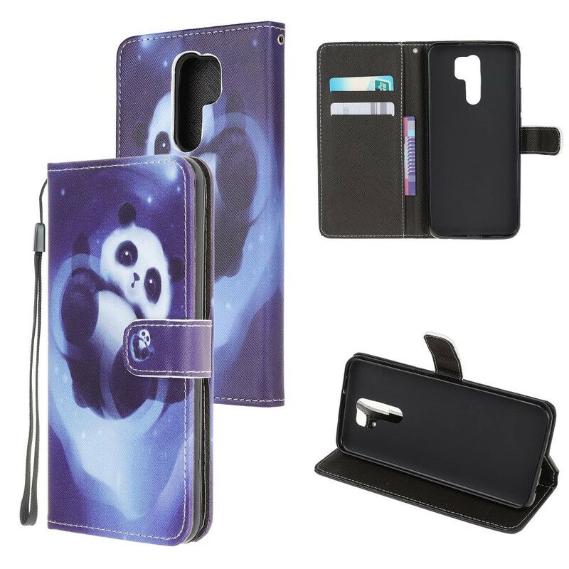 Kožené Puzdro Xiaomi Redmi 9 Panda Space So Šnúrkou