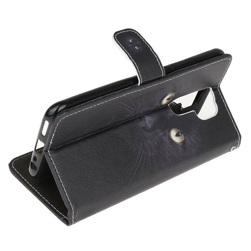 Kožené Puzdro Xiaomi Redmi 9 Strappy Black Cat Eyes